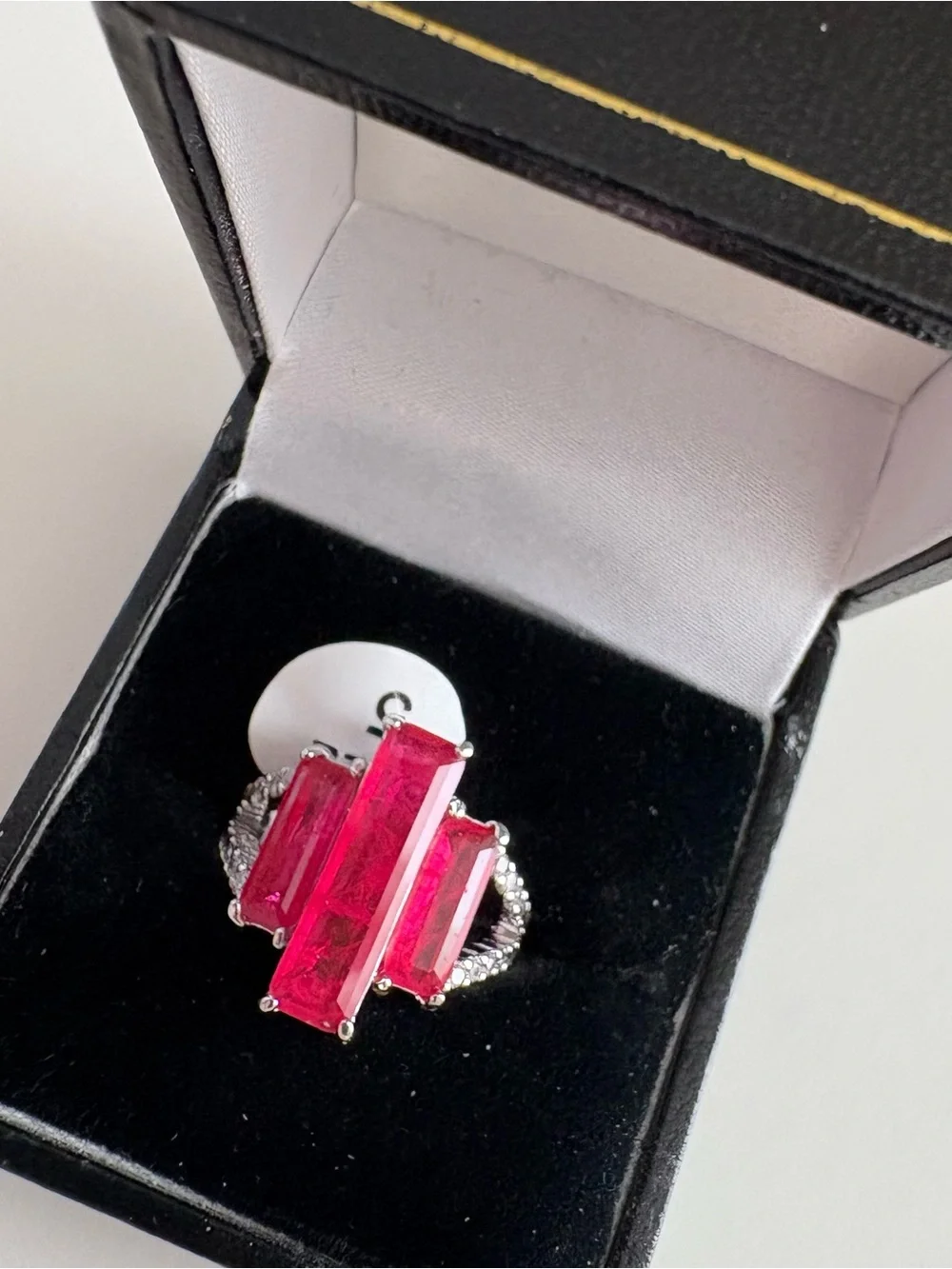 Bomb Party Decide on A Reason Ring RBP6123 Dark Pink Sapphire Rhodium Plating